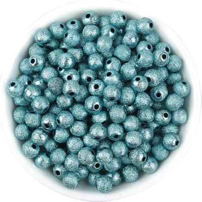 China Modern Acrylic Beads Color Round Frosted Sand Snap Beads For DIY Jewelry Handmade Making Material for sale