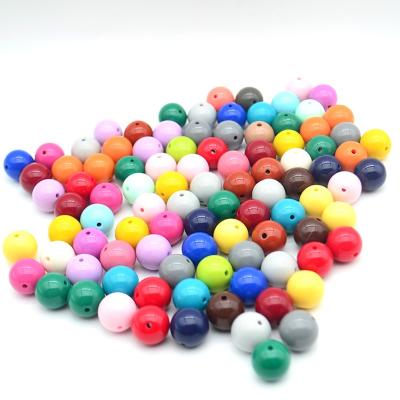 China Straight Hole 8-16MM Modern Solid Color Plastic Beads Round Acrylic Beads For Making Jewelry Accessories for sale