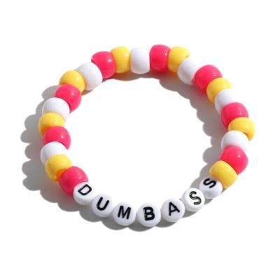 China Handmade Colorful Letter Casual/Sporty Kids Beaded Bracelet Fashion Bangle Custom Jewelry Accessories For Women en venta