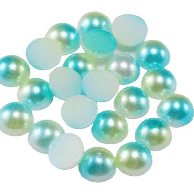 China Modern Artificial Pearl Half Circle Beads Flat Back ABS Plated Color Dressing Accessories DIY Beads Te koop