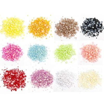 China Wholesale Modern Mixed Size Nail Art Pearl ABS Half Round Pearl Accessories Art Decoration 3D DIY Te koop