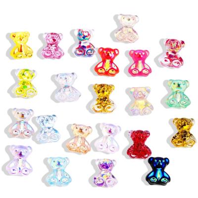 China Nail Charms Wholesale Beautiful Handmade Colorful 7.5*9mm Candy Resin Bear Nail Decoration For DIY Nail Art Te koop