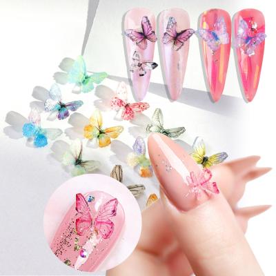 China Nail Charms Wholesale Multi-designs Butterfly Nail Art Sticker Resin 3D DIY Butterfly Nail Charm Art Decoration Te koop