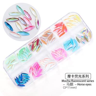 China New Fashion Glass Charms Designs Colorful Crystal Glass 3d Nail Art Decorations Rhinestones Nail Art for sale