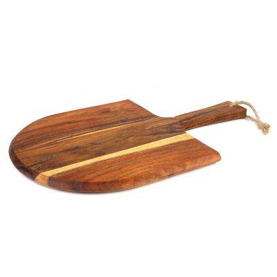 China Sustainable Acacia Wood Pizza Peel Cheese Paddle Board Food Wooden Pizza Serving Dish for sale