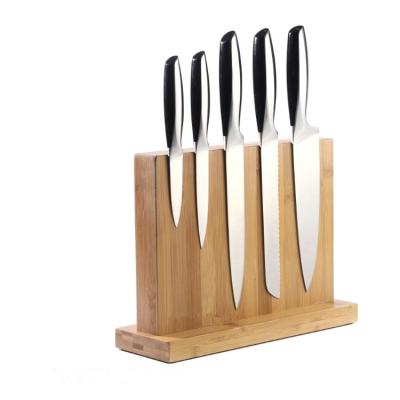 China Durable Eco-Friendly Bamboo Magnetic Knife Holder Stand Magnetic Knife Block for sale