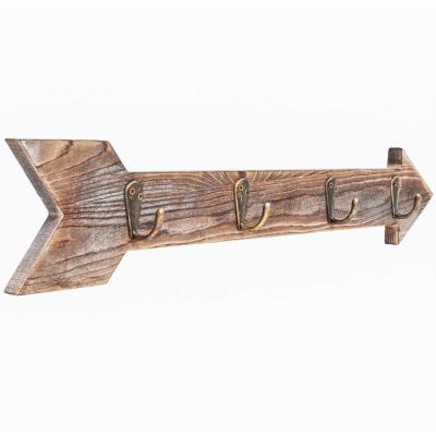 China Wall Mounted Rustic Creative Storage Arrow Wholesale Wall Coat Rack With Hooks for sale