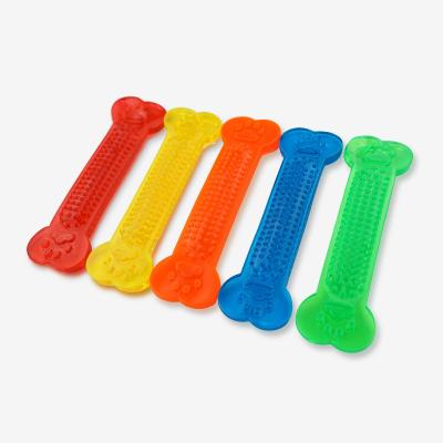 China JXANRY Pet Stocked Products Wholesale PVC Dog Toys Bite Grinding Teeth Clean Flat Tooth Head Toys for sale