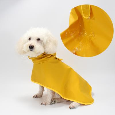 China JXANRY PU Dog Raincoat Transparent Edge Pet Stocked Raincoat Jacket with Belly Pocket for Chest Large Dog Outdoor Clothing for sale