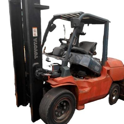 China Building Material Shops Toyota 5 Ton Paper Roll Clamp Side Shift 3 Mast 4.5m Height Triple Lift Diesel Forklift For Sale for sale