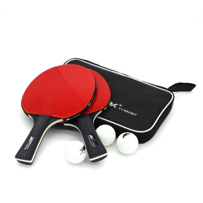 China On Amazon Hot Sale Beginner Study Practice 2pcs/Set Customized Bat Ping Pong Paddle Ball Ping Pong Racket Set With Carry Bag for sale