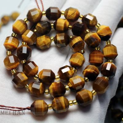 China For DIY tiger eye jewellry natural stone 9*10mm faceted energy pointed column loose beads for DIY jewellry design for sale