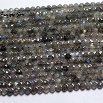 China Natural Gemstones Wholesale Natural Labradorite Faceted Shinny Round Handmade Loose Beads For Jewelry Making Design Bracelet DIY for sale