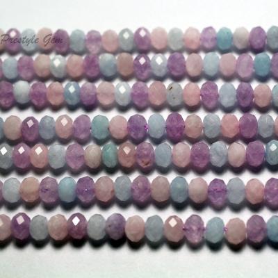 China Natural Gemstones Wholesale Natural Bright Dreamy Color Quartz Faceted European Rondelle Charm Beads For Jewelry Making And DIY for sale