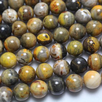 China Natural Gemstones Wholesale 10mm Natural Mixed Color Bumble Bee Stone Rare Loose Beads For Jewelry Making DIY Design for sale