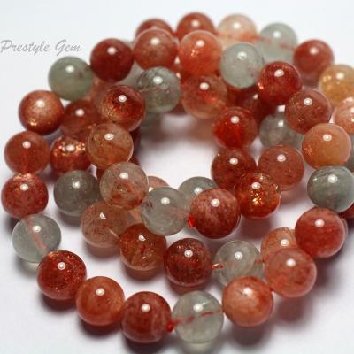 China Natural Gemstones Wholesale Round Loose Strawberry Natural Beryl Sunstone Gold Arusha Beads Gemstone For Jewelry Making for sale