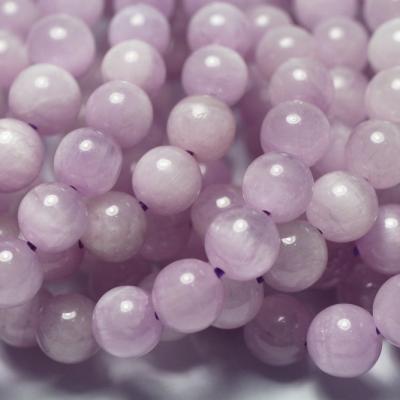 China Natural Gemstones Wholesale Loose Cats Natural Soft Round Kunzite Madagascar AAA Beads Bracelet For Jewelry Making Design for sale