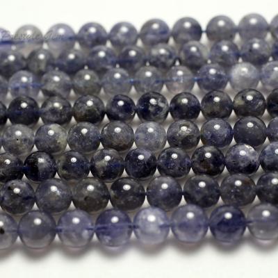 China Natural Gemstones Wholesale Natural Iolite 6mm And 8 Mm Soft Round Loose Beads Genuine Stone For Jewelry Design DIY Making for sale