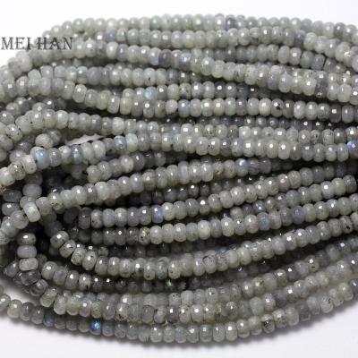 China For DIY Meihan natural shiny labradorite jewellry 5*8mm European Faceted Rondelle Charm Beads for jewelry making or gift for sale