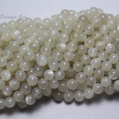 China Natural Gemstones Wholesale Natural 6mm, 8mm, 10mm Moonstone Milky Round Beads Stone For Jewelry Making for sale