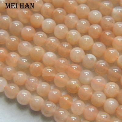 China 4mm Semi Precious Gemstone Moon Stone Gemstone Loose Beads Orange Natural Natural Stone Mineral For Jewelry Making for sale