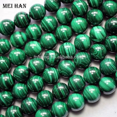 China Malachite Gemstones 12mm Malachite Gemstone Smooth Round Natural Rare Mineral Loose Stone Beads For Jewelry Making Bracelet for sale