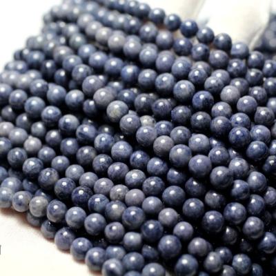 China Gemstones 6mm A+ Natural Genuine Semi Precious Sapphire Gemstone Loose Stone Beads For Jewelry Making Design for sale