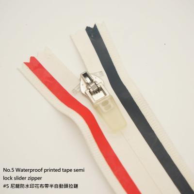 China Two Color No.5 Viable Waterproof Zipper Pin Lock Slider 60 70 80 90cm for sale