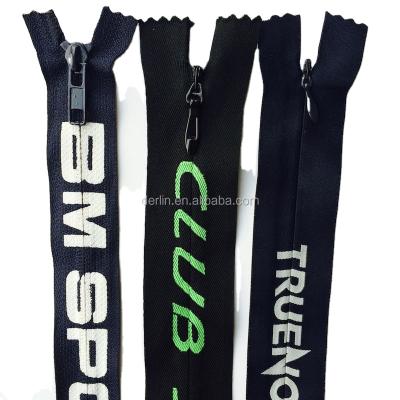 China Invisible Copy Logo Tape Waterproof Invisible Zipper for sale