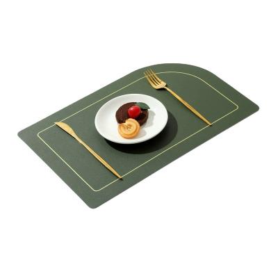 China High Quality Durable Using Various Leather Stylish Place Mats Decor Mat Heat Insulation Dining Table Pad PU Place Mats for sale