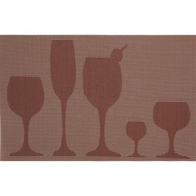 China ZIRAN Wine Cup Table Mat Stain Resistant Anti-Skid Washable Heat Resistant PVC Vinyl Place Mat Woven Place Mat for sale