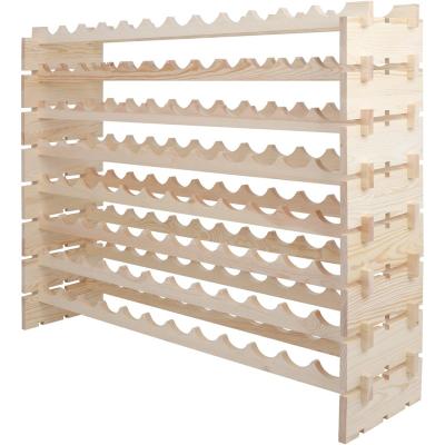 China Best Sustainable Selling Stackable Wine Rack Non Swinging Solid Wood Wine Storage Wooden Rack for sale