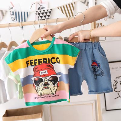 China 2021 New Anti-Wrinkle Kids Clothes Summer T-shirt Baby Boy Clothes Sets 2 Pcs Children Wear Short Sleeve+ Underpants for sale