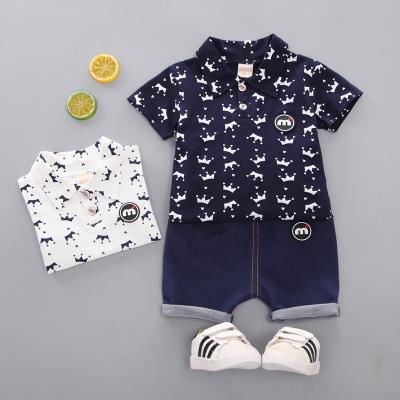 China Anti-wrinkle Toddler Kids Baby Boy Clothes T-shirt + Shorts Boy Clothes Suits Summer Outfits Sets for sale