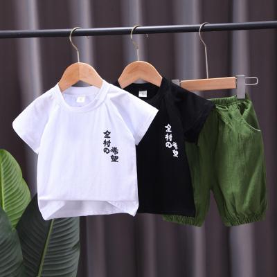 China Chinese Style Village Hope Summer Children's Whole Clothing Sets Short Sleeve Baby Boy Shirts 2Pcs Shorts Boys' Sleeve Suit Cotton for sale