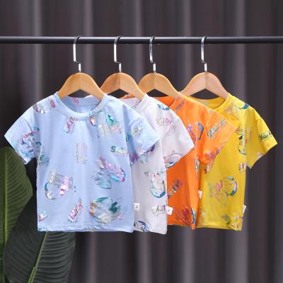 China 2022 Hot Sale Baby Boy T-shirt Summer Fashion Kids Girls Clothing Cotton Shorts El Flashing Sheath Wholesale for sale