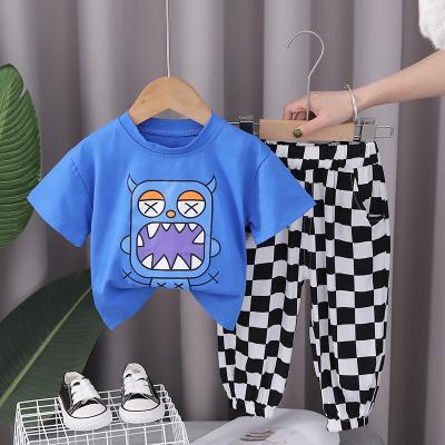 China Wholesale Casual Summer Kids Clothes Fashion Shorts 2Pcs Sleeve Suit T-shirt Children's Clothing Sets To Baby Boy for sale