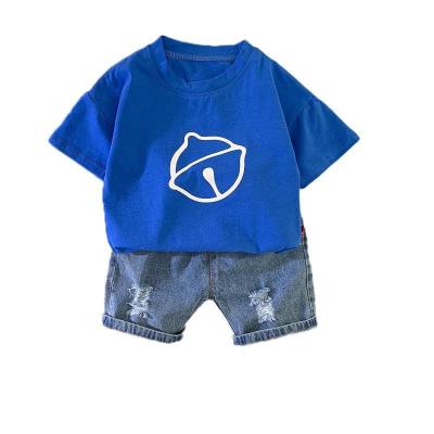 China Baby Boy Summer Casual Short Sleeve Suit 2022 New Style Kids Clothes 1-5 Years Two-piece Casual Children's Clothing for sale