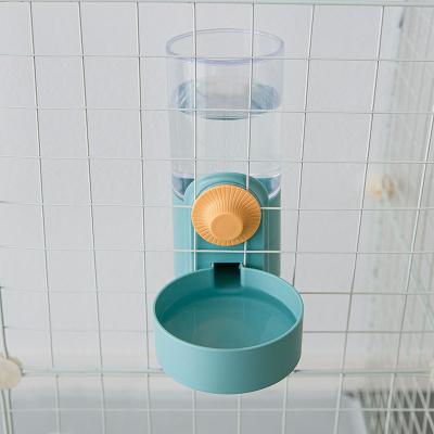 China Hot Selling Hanging Type Automatic Adjustable Automatic Cat Dog Cat Water Feeder Metal Cage Hanging Dispenser for sale