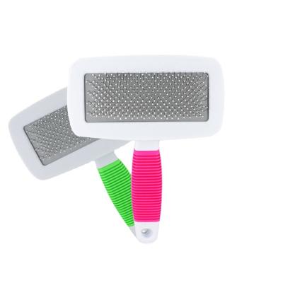 China Viable Amazon Good Selling Plastic Dog Accesory Stainless Steel Dog Cat Hair Comb Cleaning And Grooming Brush Products for sale