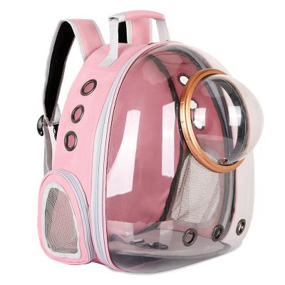 China Wholesale Breathable Transparent Bag Stocked Pet Cat Dog Travel Carrier Carrying Basket Backpack for sale