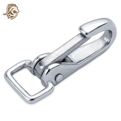 China Heavy Industry Stainless Steel Carbine Clip Snap Hook With Eyelet 304 Stainless Steel 316 Snap Hook Square Snap Hook For Dog Leash for sale