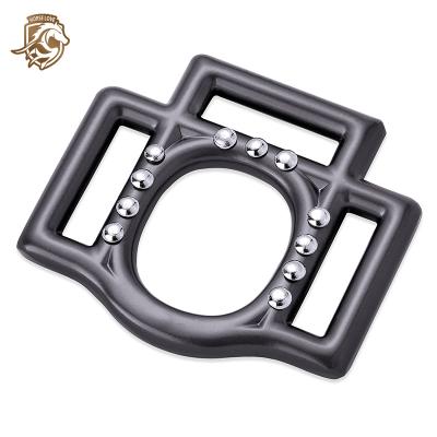 China Fashionalbe Hl10131Dc Horse Head Belt Buckles Custom Three Hole Black Cable Collar Hook Horse Halter Buckles for sale