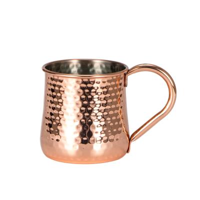 China Single-layer copper-plated daily wine set shop gold polish point hammer pink cocktail cup for sale