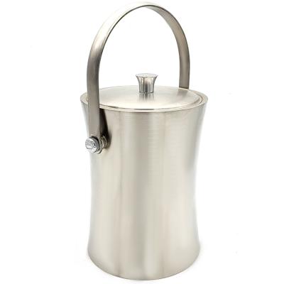 China Hot Selling Stainless Whiskey Stocked Steel Bar Ice Bucket Martini Insulated Ice Bucket Sanding Wine Bucket for sale