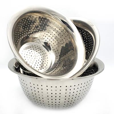 China Hot Washing Fruit Basket Stocked Stainless Steel Fruit Vegetable Baskets Drain Baskets Kitchen Supplies for sale