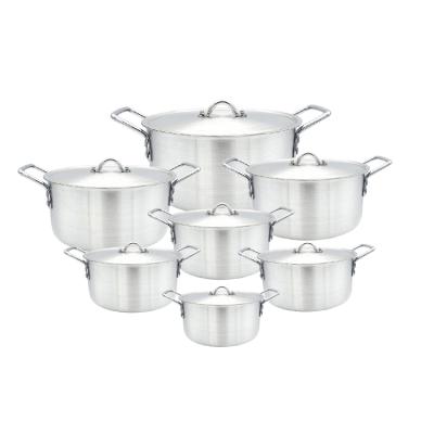 China Stocked Hot-selling aluminum pot set 7pcs soup pot set cooking pot cookware set for sale