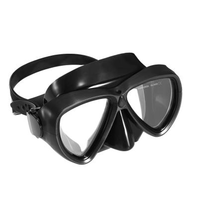 China Dive Goggles Sports Tempered Glass Diving Mask Comfortable And Durable Underwater Free Silicone Black for sale