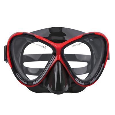 China Custom Logo Durable Comfortable Tempered Glass Spearfishing Underwater Snorkeling Goggles Adult Silicone Diving Mask for sale