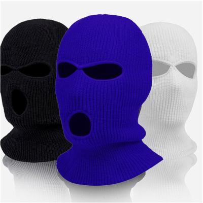 China breathable & Custom Ski Mask Wholesale Winter Hat Balaclava 3 Hole Waterproof Bandana Knitted Beanie Scarf Full Face Cover Sports for sale